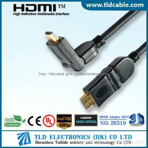 Hotselling!!! HDMI cable Male to Male cable 180 Degree